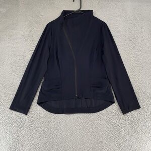 Porto Jacket Size 2 / US 8 Black Asymmetrical Zip Stretch Capsule Minimalist